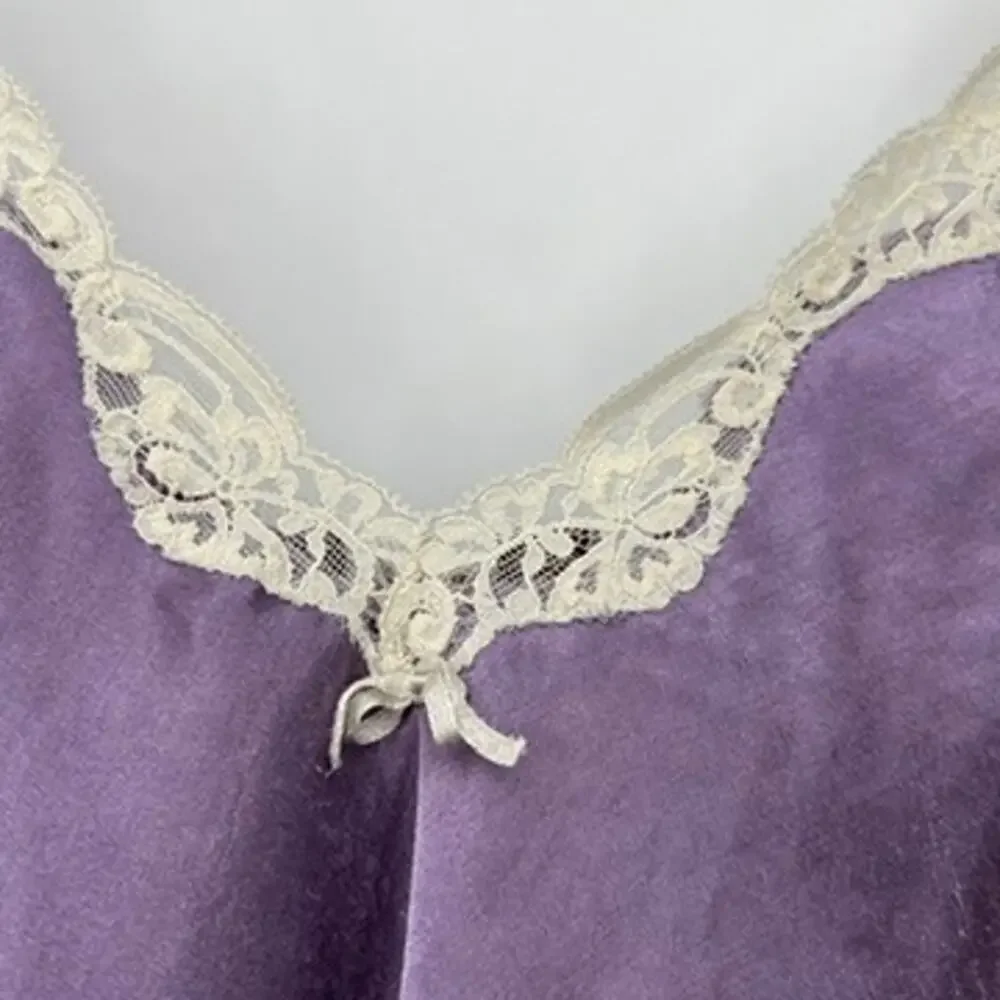 Inner Self Satin‎ Lace Slip Top Purple Satin Women’s S Vintage 90s